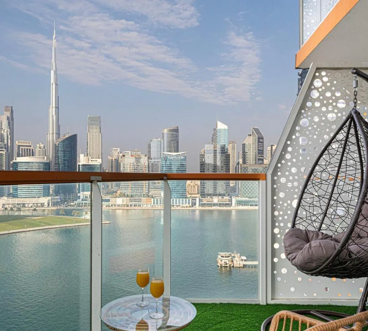 Apartment Panoramic! Burj Khalifa And Canal View! Dubai